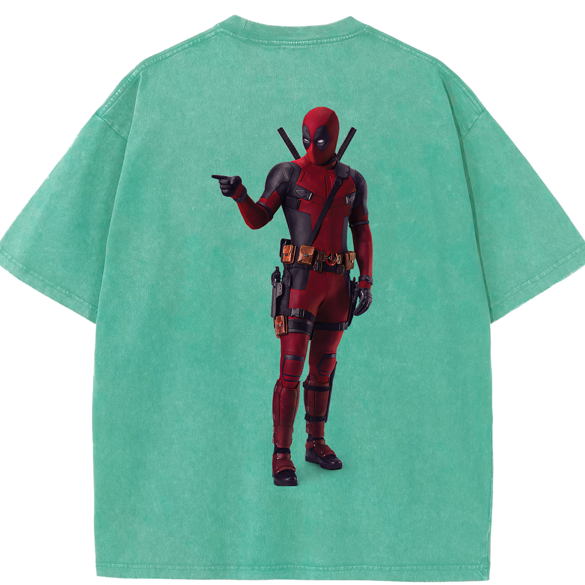 （画像用） Deadpool デッドプール 綿100% ヴィンテージ風 半袖Tシャツ（背面プリント）